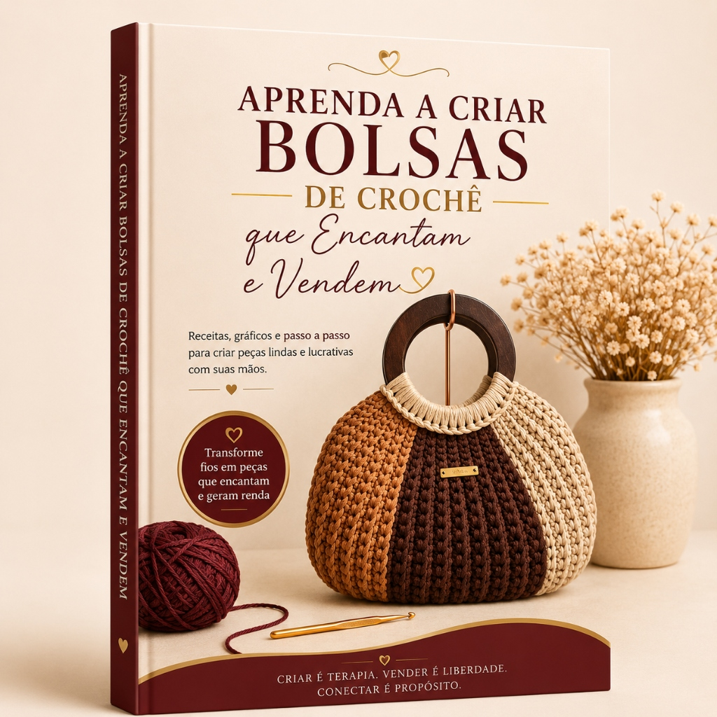 E-book Bolsas de Crochê que Encantam e Vendem